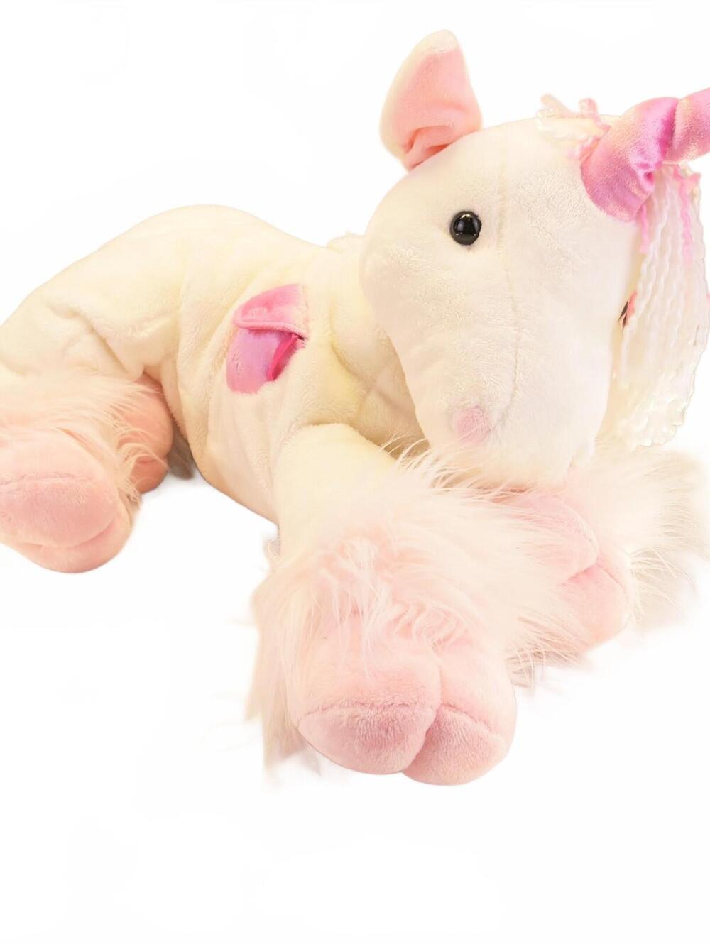 Vintage 2004 Pockets Unicorn Toy Plush 24" Target Pink & White Stuffed Animal